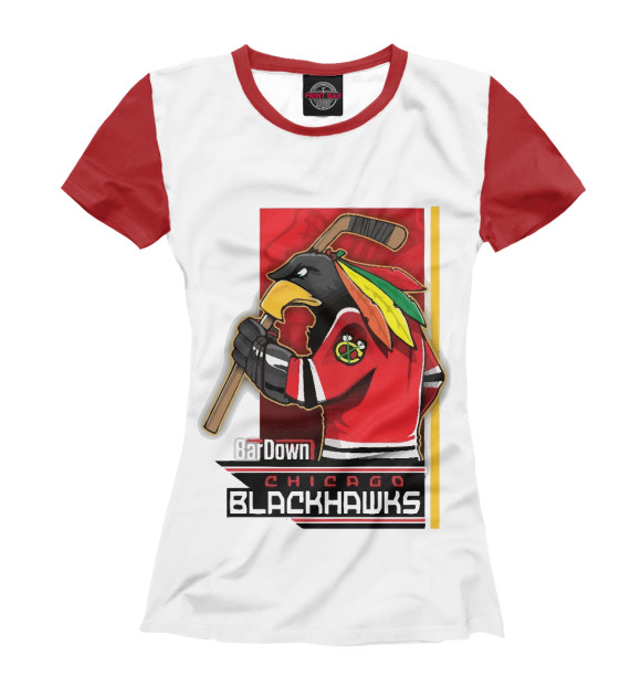 Футболка для девочек с изображением Chicago Blackhawks цвета Белый