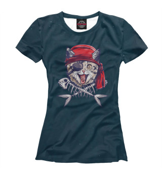 Женская футболка Cat Pirate