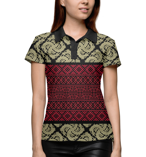 Женское поло с изображением Мудра цвета Белый