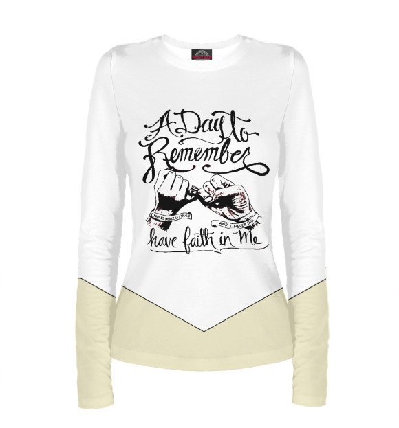 Женский лонгслив с изображением A Day To Remember Have Fait цвета Белый