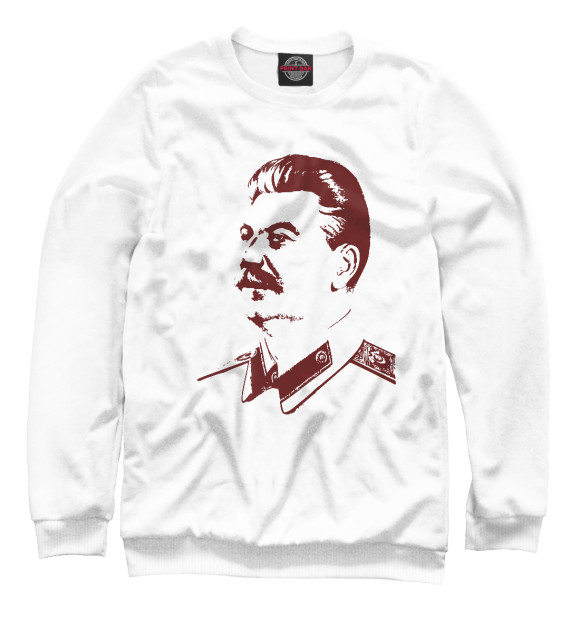 Женский свитшот с изображением Сталин Иосиф Виссарионович цвета Белый