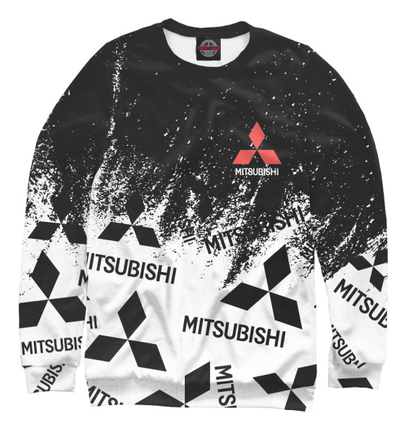 Свитшот для девочек с изображением Mitsubishi цвета Белый