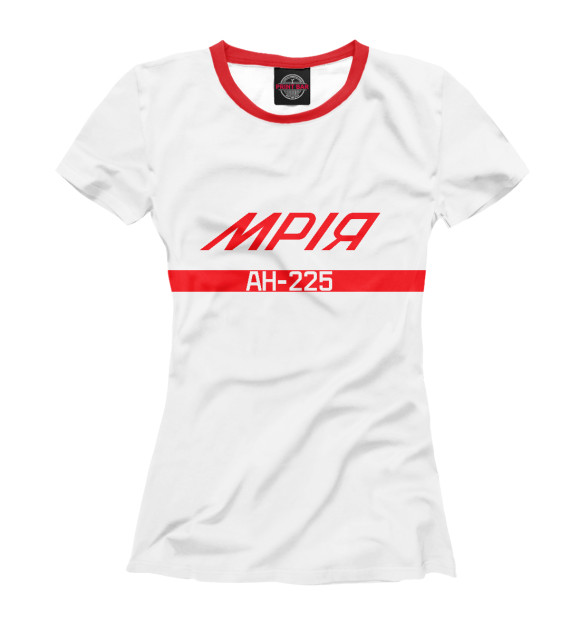 Женская футболка с изображением АН-225 цвета Белый