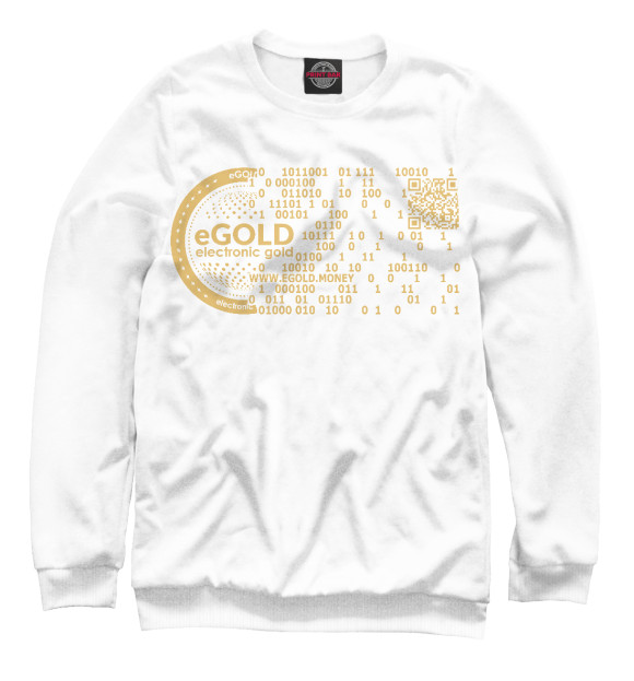 Мужской свитшот с изображением WhiteGold stablecoin eGOLD цвета Белый