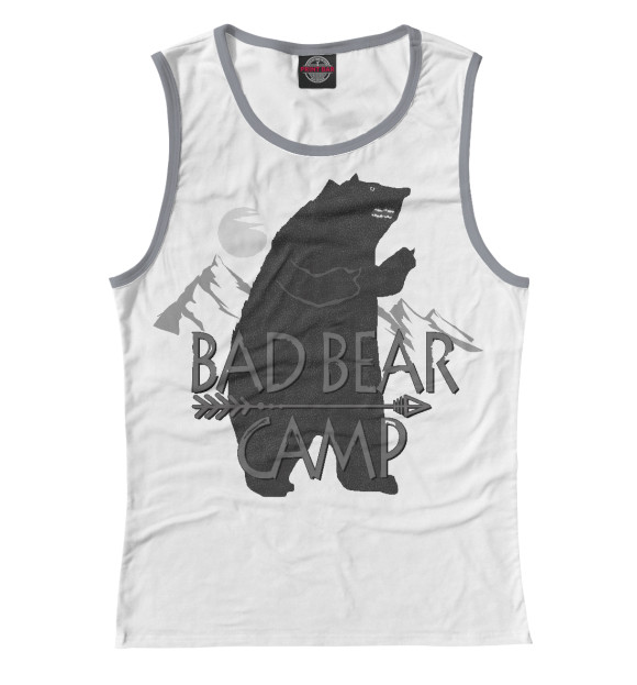 Майка для девочки с изображением Bad Bear camp цвета Белый