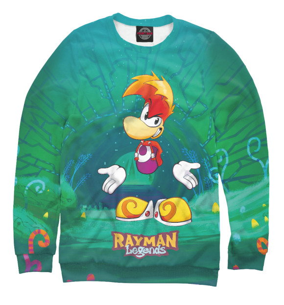 Мужской свитшот с изображением Rayman цвета Белый