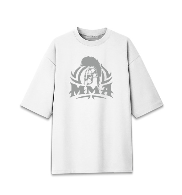 Мужская футболка оверсайз с притом MMA Fighter цвета Белый Мужская футболка оверсайз с изображением MMA Fighter цвета Белый