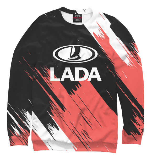 Свитшот для девочек с изображением LADA цвета Белый