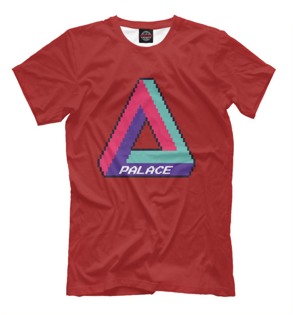 Мужская футболка с изображением Palace triangle цвета Белый
