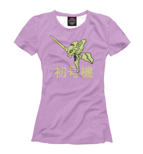 Женская футболка с изображением Evangelion purple цвета Белый
