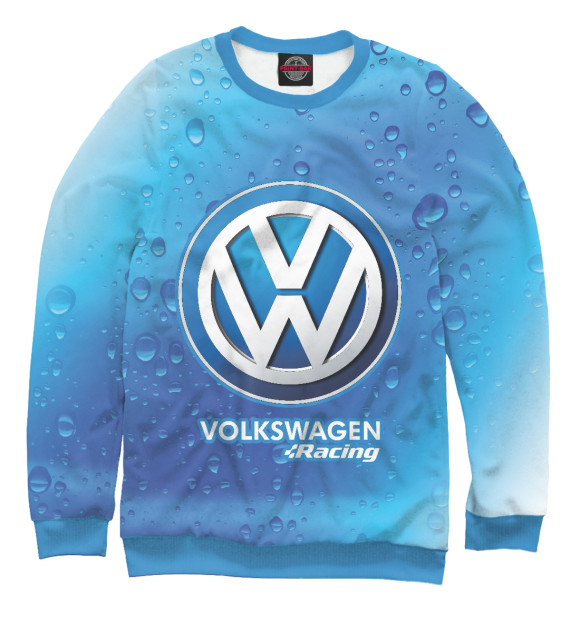 Свитшот для девочек с изображением Volkswagen Racing цвета Белый