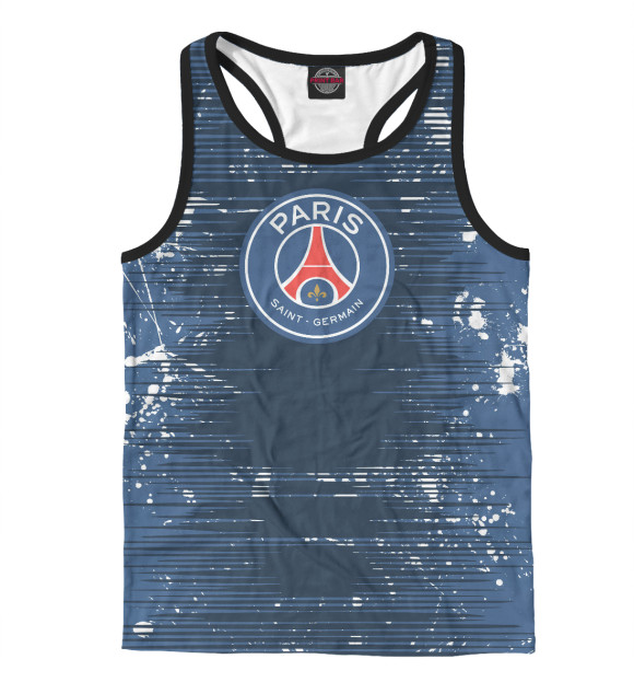 Мужская майка-борцовка с изображением PSG цвета Белый