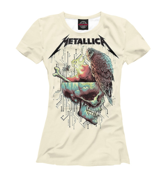 Футболка для девочек с изображением Metallica цвета Белый