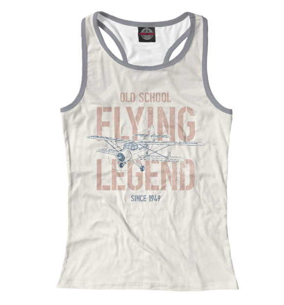 Женская майка-борцовка с изображением Летающие легенды цвета Белый