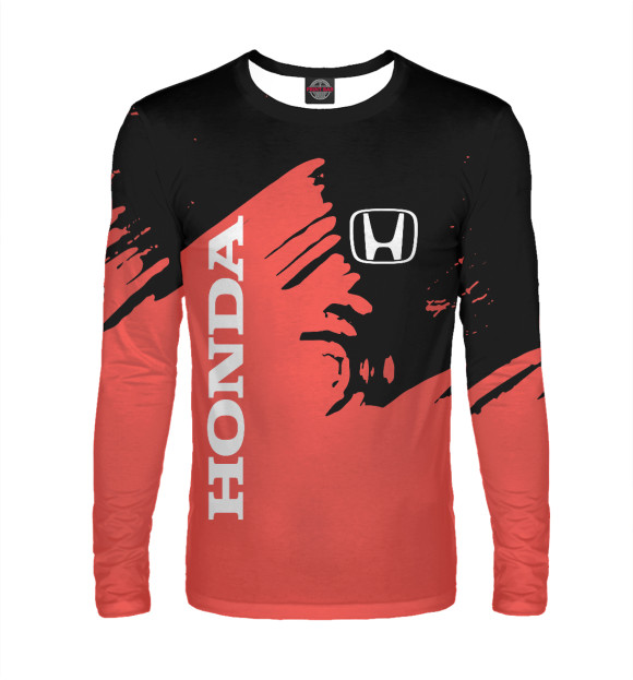 Мужской лонгслив с изображением Honda цвета Белый