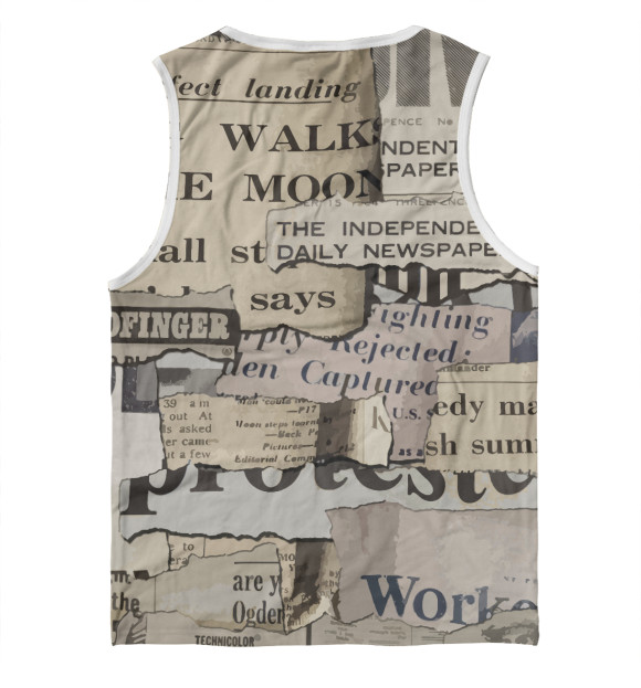 Майка для мальчика с изображением Газета цвета Белый