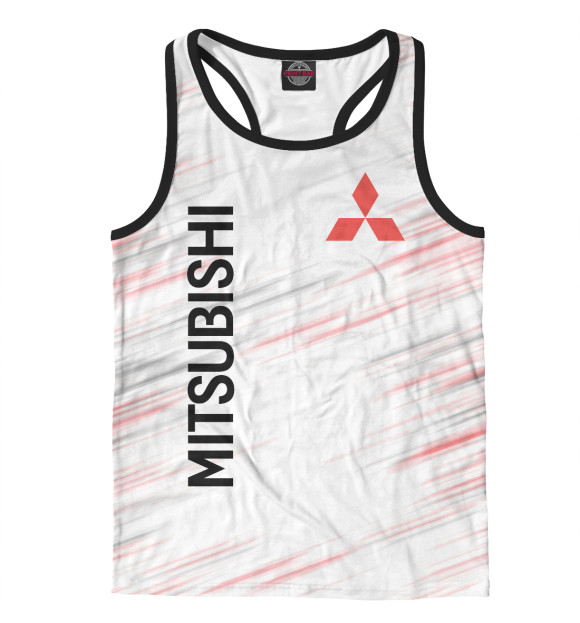 Мужская майка-борцовка с изображением Mitsubishi цвета Белый