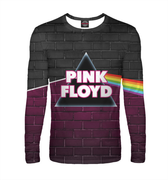 Мужской лонгслив с изображением Pink Floyd: Пинк Флойд радуга цвета Белый