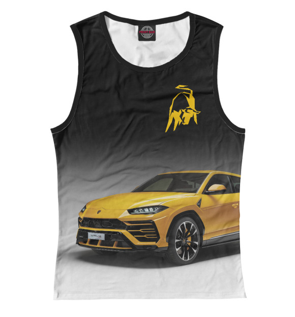 Майка для девочки с изображением Lamborghini URUS цвета Белый