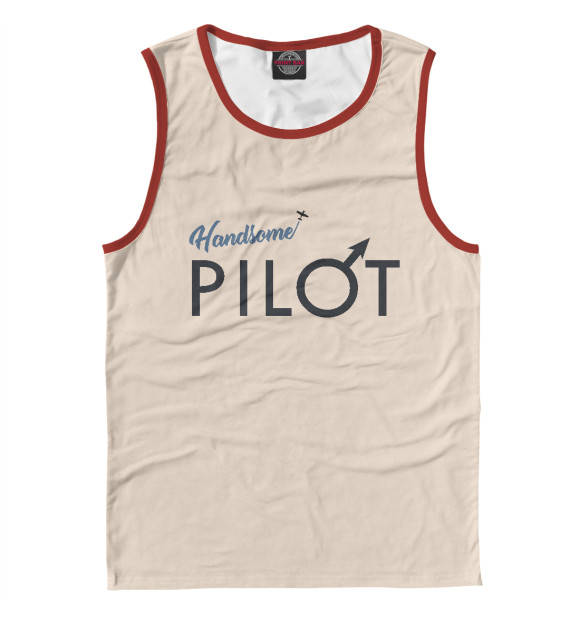 Майка для мальчика с изображением Красавец пилот цвета Белый