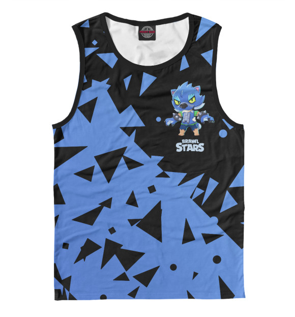 Мужская майка с изображением Brawl Stars: Leon Werewolf цвета Белый