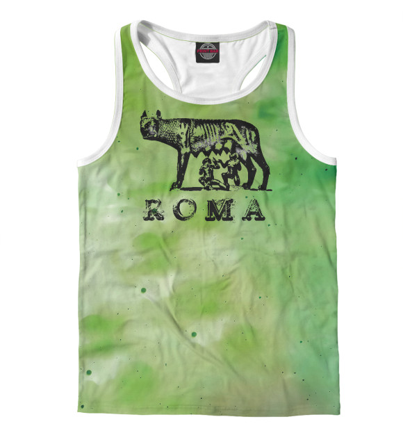 Мужская майка-борцовка с изображением ROMA She-Wolf цвета Белый