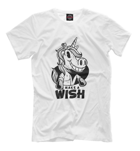 Мужская футболка с изображением Make a wish цвета Белый
