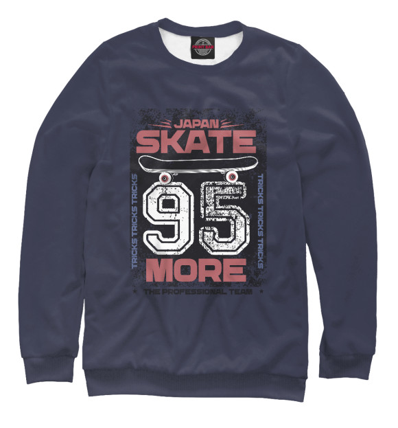 Женский свитшот с изображением Japan skate 95 цвета Белый