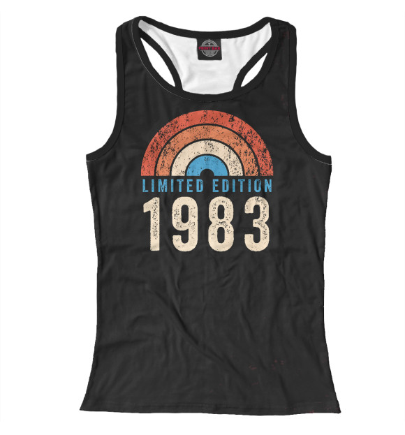 Женская майка-борцовка с изображением Limited Edition 1983 цвета Белый