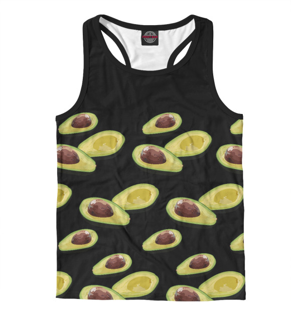 Мужская майка-борцовка с изображением Авокадо цвета Белый