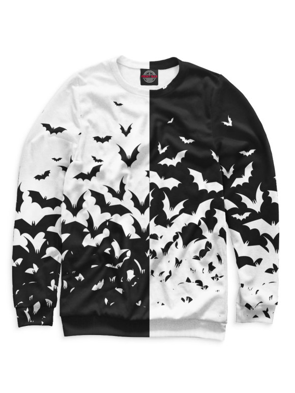 Женский свитшот с изображением Летучие мыши цвета Белый