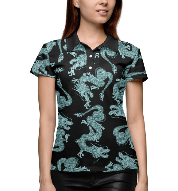 Женское поло с изображением Крокодильчики цвета Белый