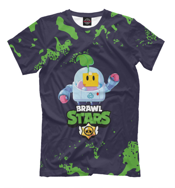 Футболка для мальчиков с изображением Brawl Stars Sprout (Бравл Старс) цвета Белый