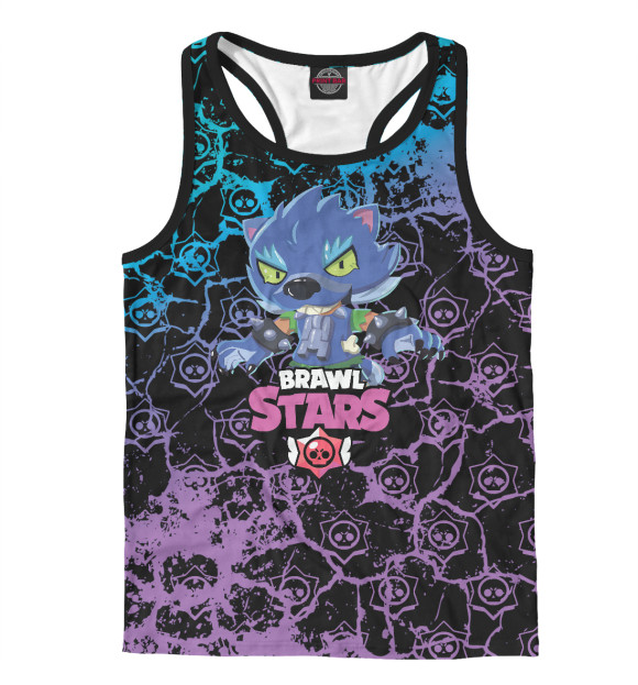 Мужская майка-борцовка с изображением Brawl Stars цвета Белый