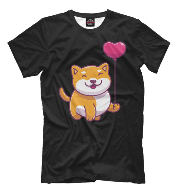 Мужская футболка с изображением Love Dog цвета Белый