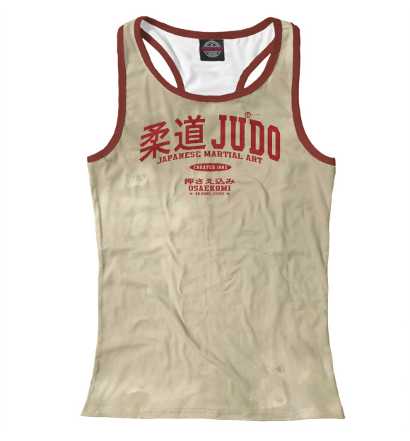 Женская майка-борцовка с изображением Judo цвета Белый