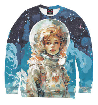 Свитшот для девочек Рыжая девушка космонавт