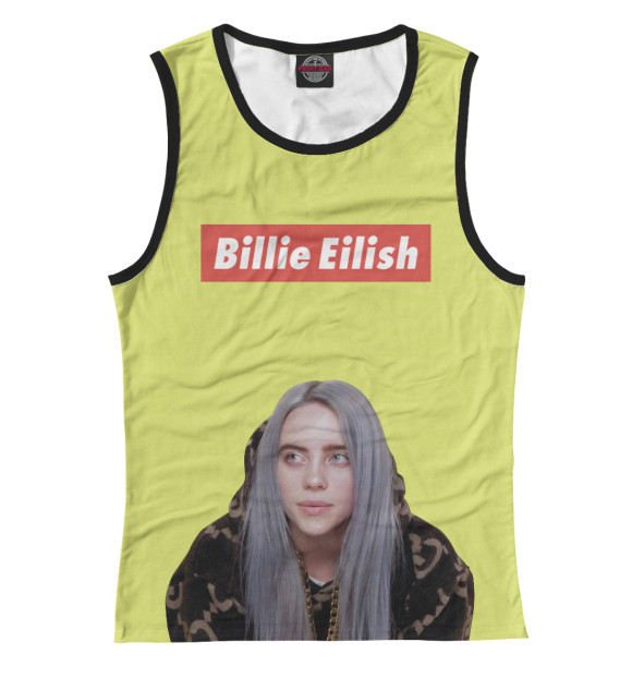 Майка для девочки с изображением Billie Eilish цвета Белый