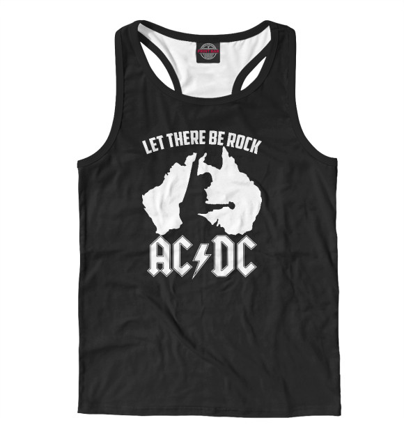 Мужская майка-борцовка с изображением AC/DC цвета Белый