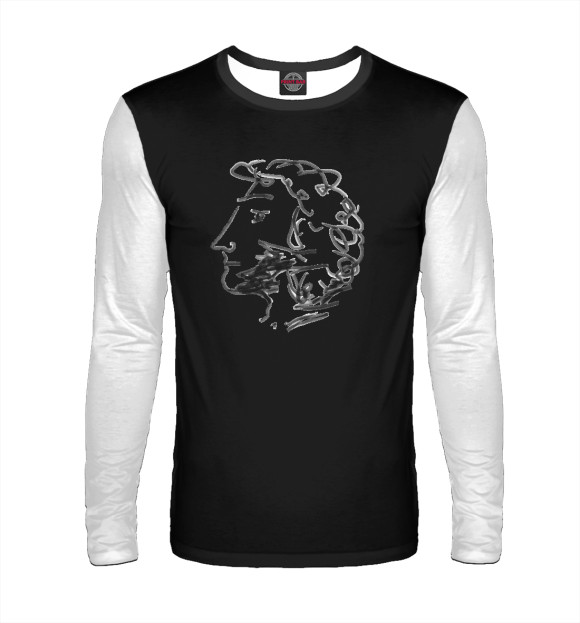 Мужской лонгслив с изображением Пытливый ум цвета Белый