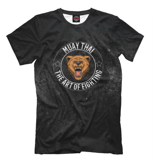 Футболка для мальчиков с изображением Muay Thai Boxing Grizzly цвета Белый