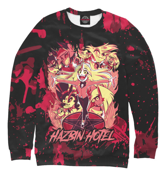 Женский свитшот с изображением Отель Хазбин цвета Белый