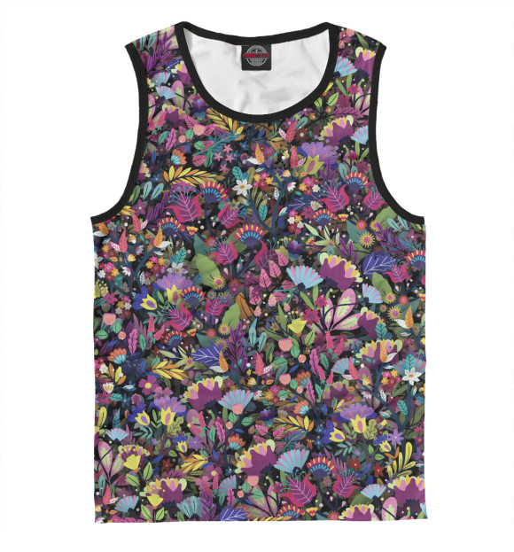 Майка для мальчика с изображением Мистические цветы цвета Белый