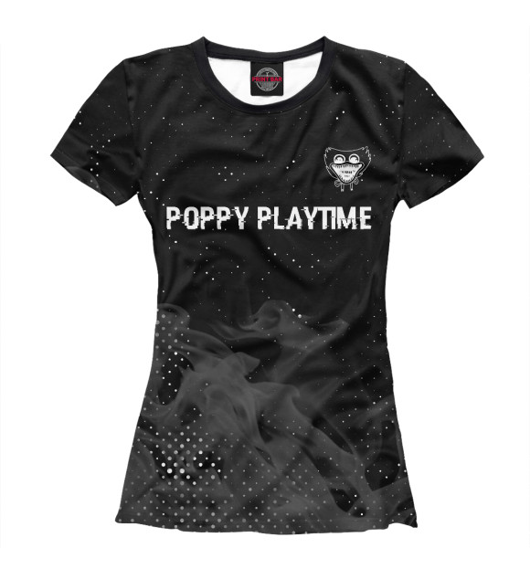 Футболка для девочек с изображением Poppy Playtime Glitch Black цвета Белый