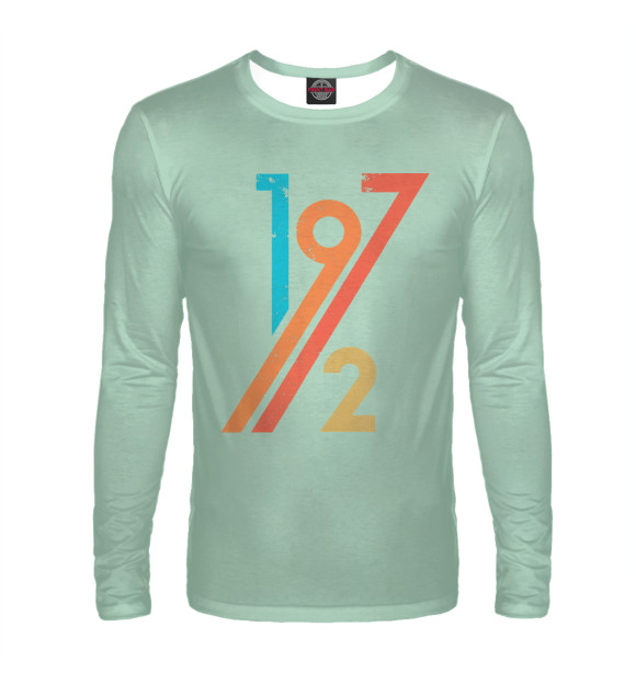 Мужской лонгслив с изображением Birthday Vintage Retro цвета Белый