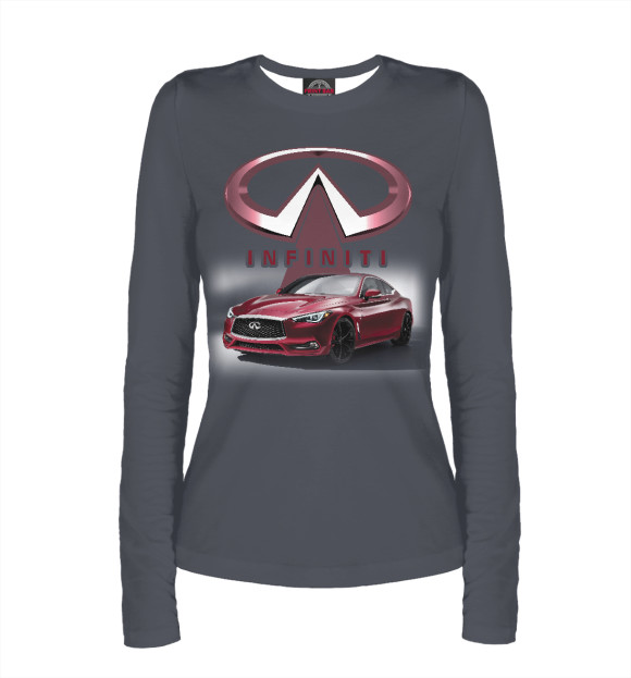 Женский лонгслив с изображением Infiniti цвета Белый