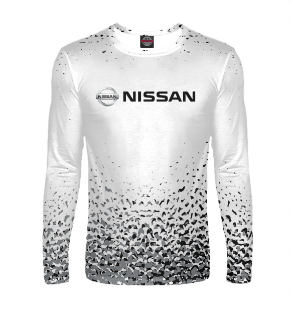 Мужской лонгслив с изображением Nissan цвета Белый