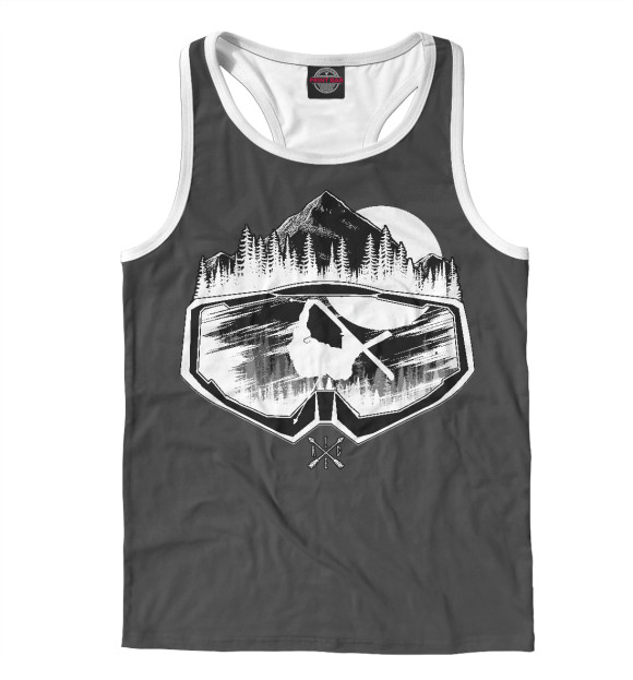 Мужская майка-борцовка с изображением Ski цвета Белый