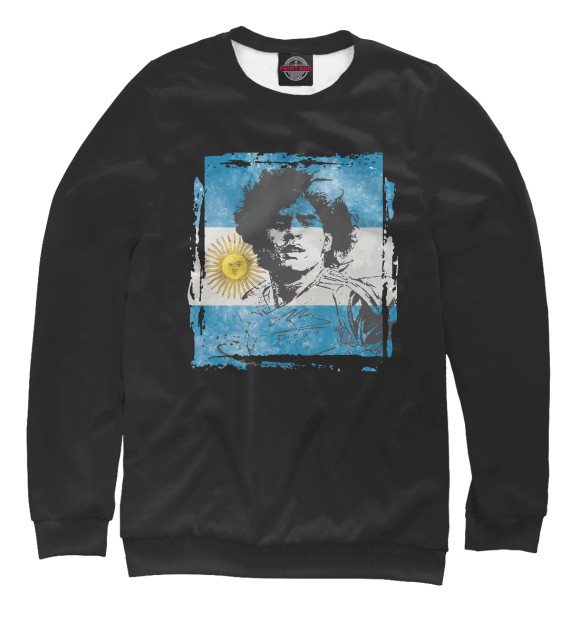 Мужской свитшот с изображением Maradona цвета Белый