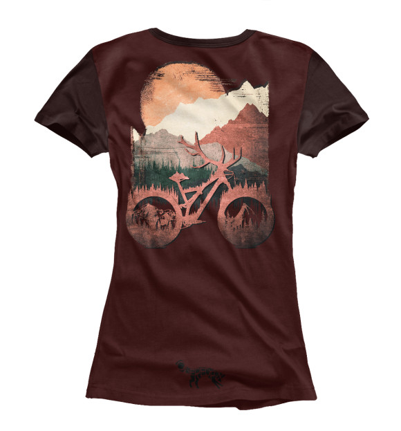 Женская футболка с изображением Enduro deer bike цвета Белый